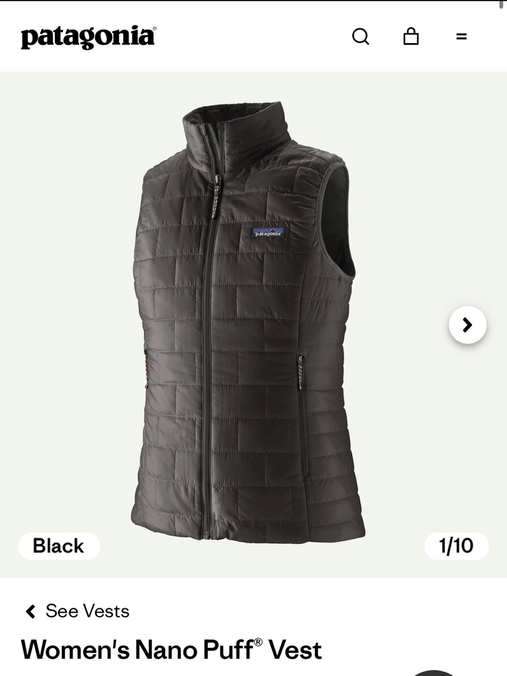 Patagonia Women's Black Nano Puff Vest - Picture 4 of 4